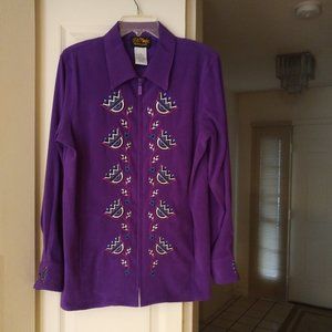 Bob Mackie Purple Embroidered Jacket - M